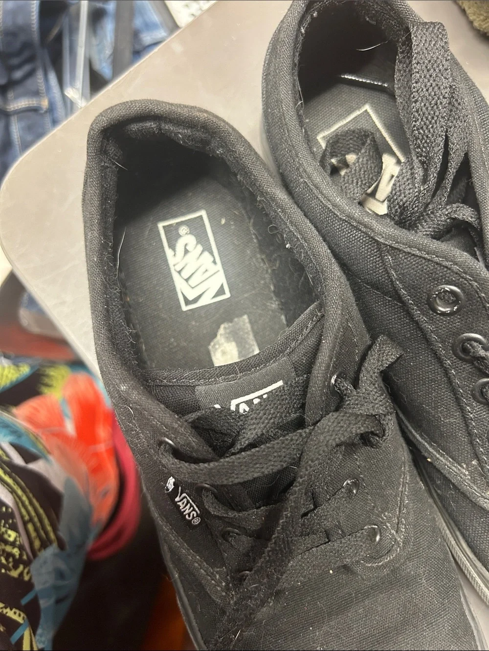 Vans Black Canvas Low-Top Lace-Up Sneakers